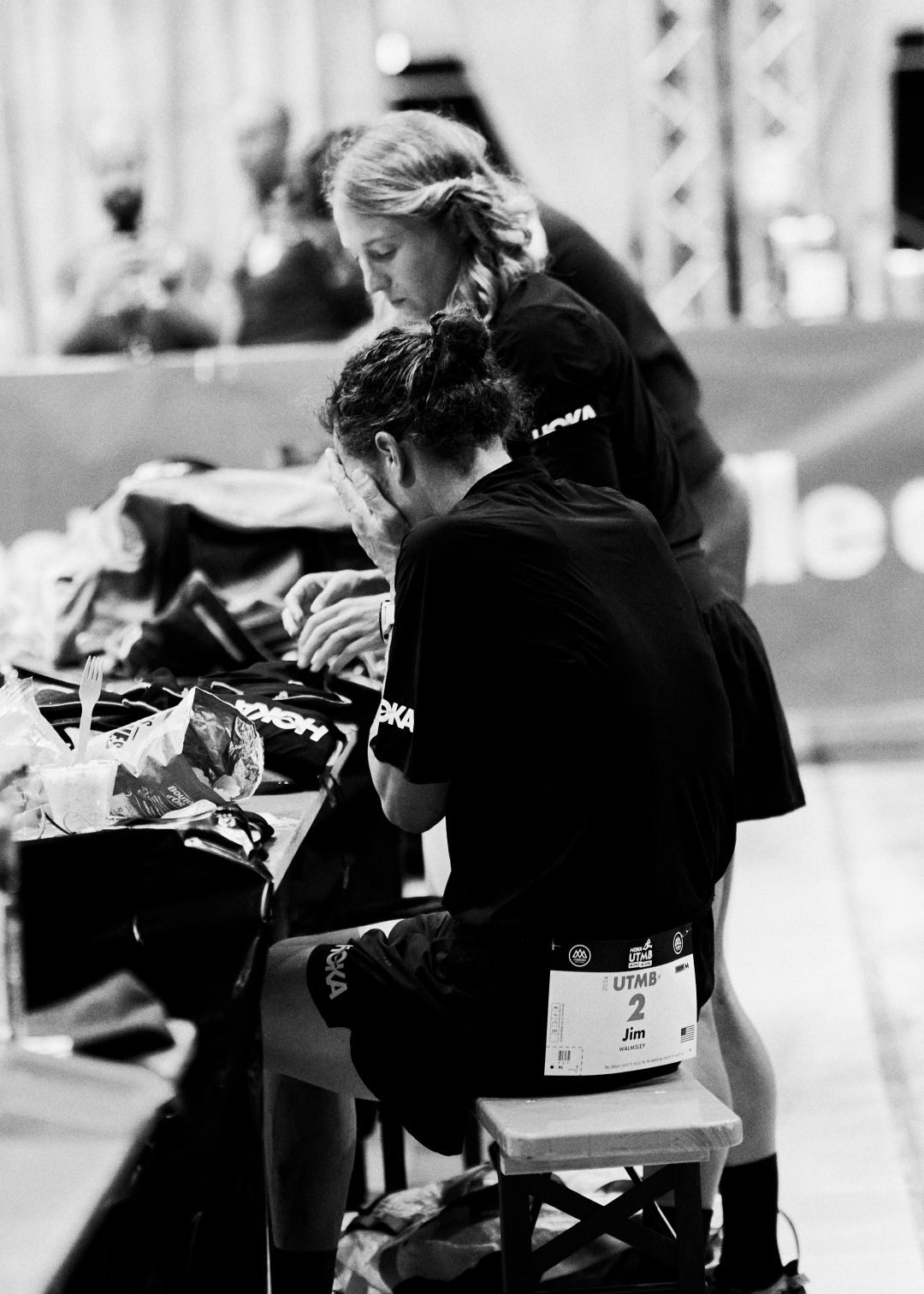 Jim and Jess at the UTMB Aid Station